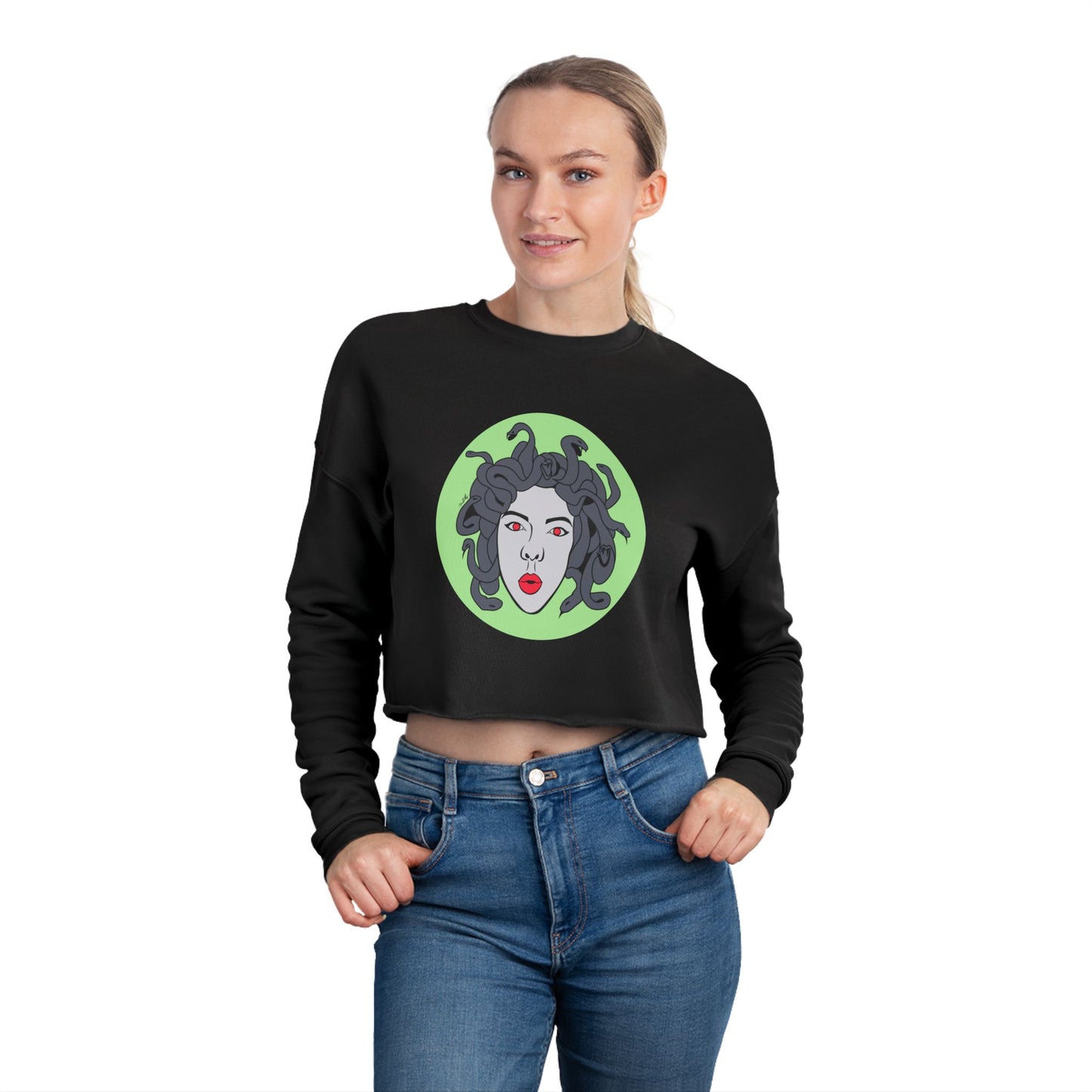 Medusa Graphic Women's Cropped Sweatshirt