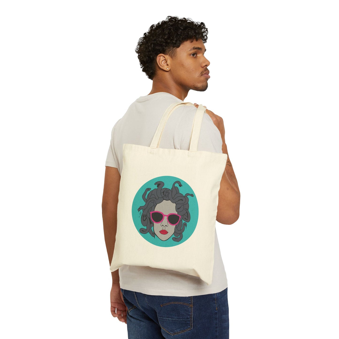 Medusa Vibes Cotton Canvas Tote Bag