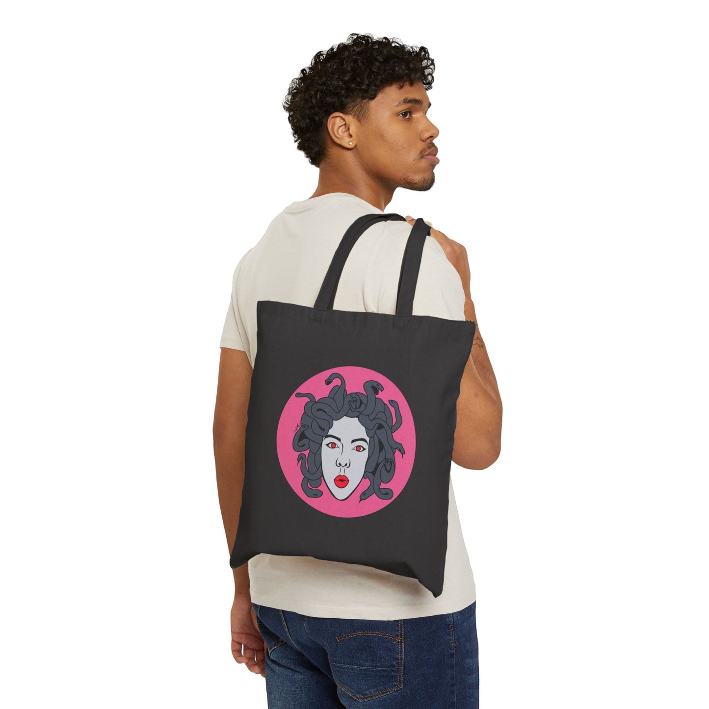 Medusa Cotton Canvas Tote Bag