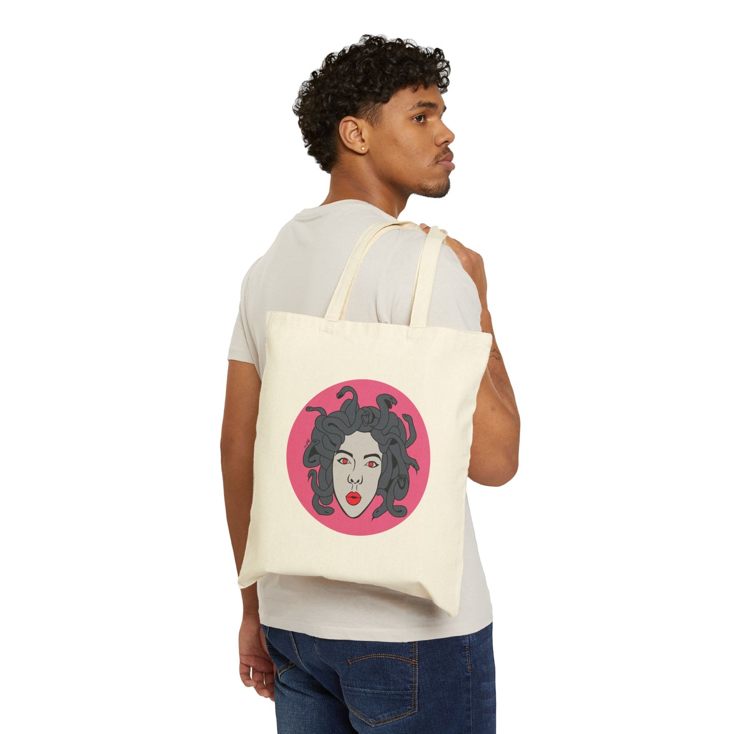 Medusa Cotton Canvas Tote Bag