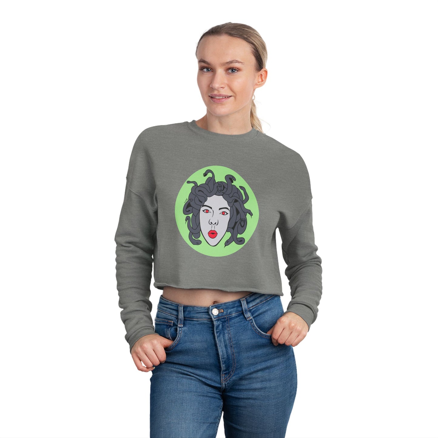 Medusa Graphic Women's Cropped Sweatshirt