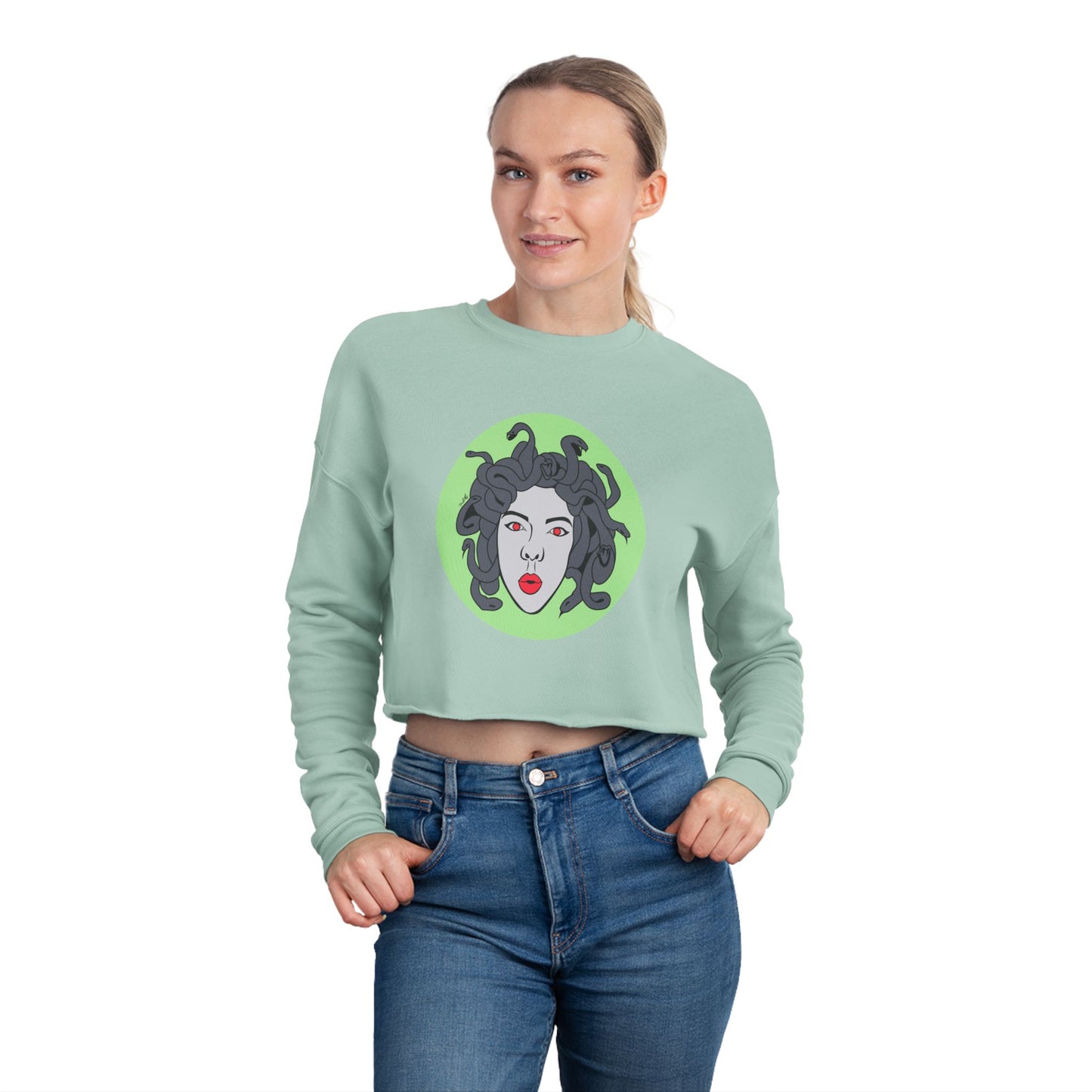 Medusa Graphic Women's Cropped Sweatshirt