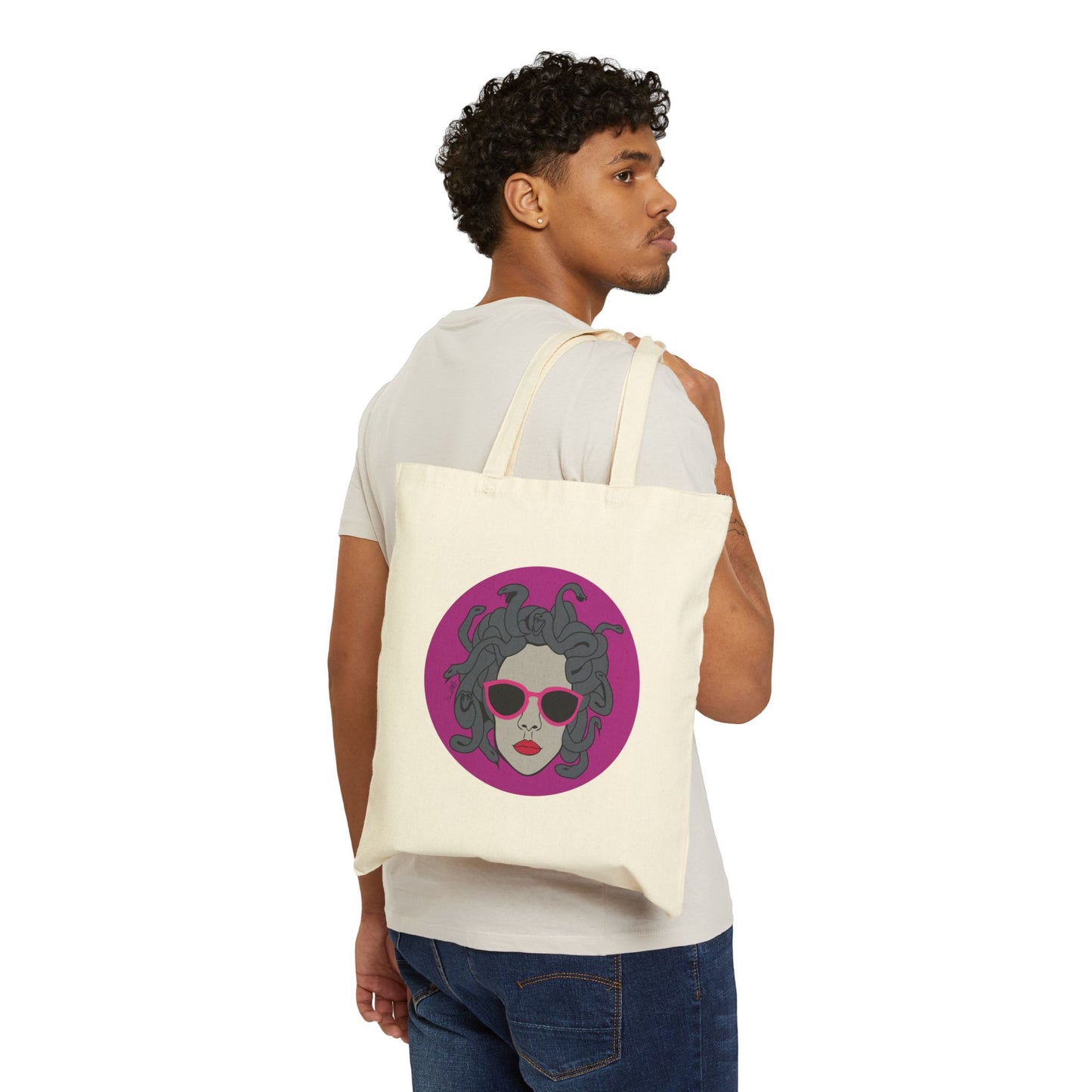 Medusa Cotton Canvas Tote Bag