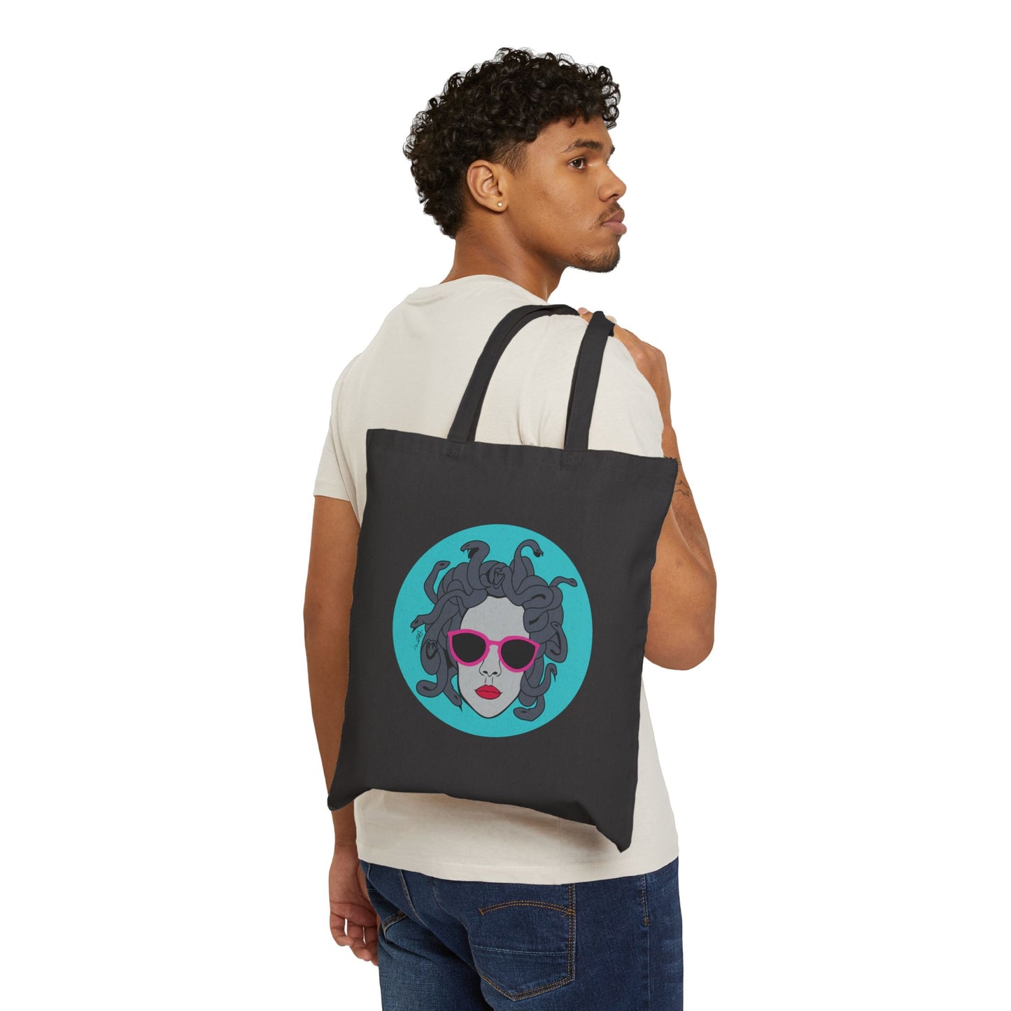 Medusa Vibes Cotton Canvas Tote Bag