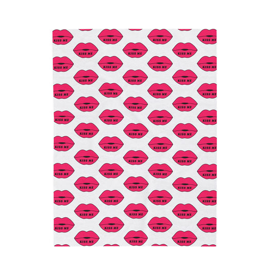 Kiss me Velveteen Plush Blanket