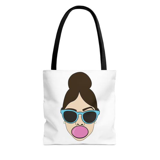 White Bubble Gum Tote Bag (AOP)